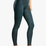 CRZ Yoga Green Matte Faux Leather Leggings "28 SZ XS Photo 0