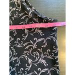 Vtg Notations Long Maxi Dress Medium Black Print‎ Retro Lagenlook Modest Coastal Photo 6