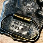 Vintage 1982 Brass Blue Grass Bekt Buckle Silver Photo 2