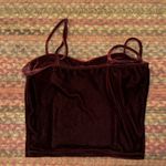 LIZ & SARA MAROON VELVET MATCHING SKIRT & CROP TOP SET Red Size undefined Photo 3