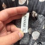 Kivari Women's Frida Linen Short Seashell Print Grey Drawstring Size 8 Beach White Photo 2