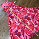 Eliza J NWT  Crepe Swirl Print V-Neck Sleeveless Sheath Maxi Dress Fuschia 14 Photo 10
