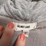 Helmut Lang Villous Sweatshirt Knit Cowl Neck Asymmetrical Zip Jacket Gray S Photo 2