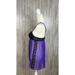 Ambrielle Women's Medium Purple & Black Lace Babydoll Dress Nightgown Photo 3