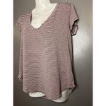 American Eagle  Soft & Sexy Shirt Womens Small Pink Stripe V Neck Stretch Tee Top Photo 2