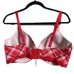 Adore Me Bra Kati Sz 32DD Red Plaid Lace/Bow Detail Underwire Feminine Sexy Photo 1