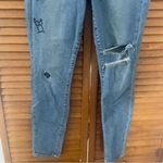 Paige Hoxton Ankle Caprice Embroidery Vintage 90s Punk Blue Ripped Jeans Sz 29 Photo 5