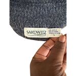 Vintage Sakowitz 70s 80s Gray Long Button Sweater Cardigan Coat Hig Sz L READ Size L Photo 3