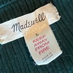 Madewell  Hunter Green Long Sleeve Waist Tie Pullover Top Large Photo 8