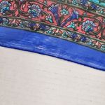 India Arts Silk Scarf Shawl Wrap Boho Blue Multicolor Paisley Print Photo 5