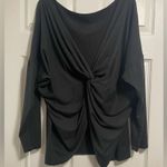 Elegant Black Twist Front Top Women Long Sleeve T Photo 3