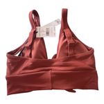 Robin Piccone NEW Ava Longline Knot Front BIKINI TOP XS Swim Suit Sepia Rust NWT Photo 2
