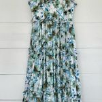 Badgley Mischka Badgley Mishka Women’s Blue 0 Floral Ruffle Trim Dress Flaw Photo 0