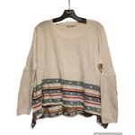 Love Stitch Knit Sweater Pullover Bohemian Colorful Trim S/M Photo 0