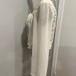 Cider Cedar Sz:L Cream Bodice Peasant Cottagecore Eyelet Top Sheer Bell Sleeves. Photo 9
