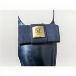 Bruno Magli‎ Mina Bow Leather Ballet Flat M Line 38 1/2 8.5 Black Navy Photo 5