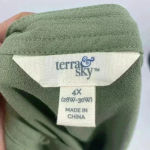 Terra & Sky  Green Long Sleeve Open Wrap‎ Top 4X Photo 10