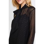 Theory  Silk Chiffon Metallic Stitching Scarf Shirt Dress Size 8 Photo 1