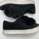 Sam Edelman  Size 10 Shoes Leya Black Velvet Faux Fur Pom Pom Slip-On Women's Photo 3