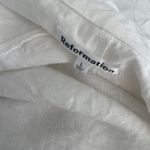 Reformation Alonso White Blazer with Brown Buttons Linen Photo 3