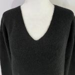 VERO MODA New Ruffle Cuff Sweater Long Sleeve V-Neck Pullover Black Photo 2