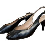 Bruno Magli Black Peep Toe Slingback Heels Photo 1