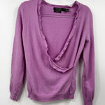 Lauren Ralph Lauren Faux Wrap Ruffled‎ Sweater Cashmere Purple Size S Petites Photo 0