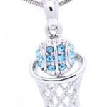 Fan Star TEAM COLORS Pave Basketball Necklace Aqua Blue Photo 0