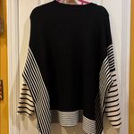 Max Studio LONDON BLACK AND OFF WHITE HANDKERCHIEF STYLE SWEATER SIZE MEDIUM Photo 7