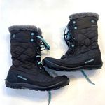 Columbia  Waterproof Snow Boots Minx Size 5 Black + Blue Photo 0