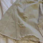 We The Free  Free People Women's Cream Distressed Denim Mini Skirt Size 25 NWOT Photo 4