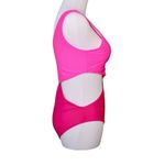 SheIn  One‎ Shoulder Hot Pink Cut Out Swim 1pc Swimsuit sz MEDIUM Photo 2