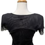 Cartise Embellished Shirt Sz M Black Silver Sequins Beaded Glam Y2K FairyGrunge Size M Photo 3