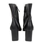 LINEA PAOLO Black Leather Valentin Heeled Ankle Bootie Square Toe Women's 9.5 Photo 3