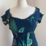 Patrons of Peace Jumpsuit Romper Womens Sz Medium Green Tropical Leaf Print Vaca Photo 2