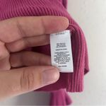 EXPRESS Off-the-Shoulder Cold Shoulder Ribbed Pink Sweater Stretch Ruffle Sleeve Photo 4