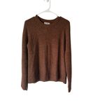 Old Navy  Women's Brown Speckled Knit Crew Neck Sweater Medium Preppy Casual Photo 1