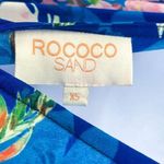 Rococo Sand Floral Print 100% Silk Tassel Sleeveless Asymmetrical Maxi Dress XS Blue Photo 10