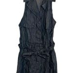 Level 99 Sleeveless Shirt Dress Dark Chambray Blue S Photo 0