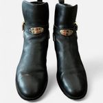 Michael Kors Black Leather Arley Ankle Booties with Gold Accents Sz 6 Photo 1