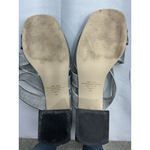 Croft & Barrow Womans Promptly Slip On Sandals 8 M Silver Strappy Open Toe Heel Photo 6