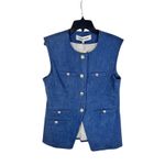 Veronica Beard  Tamara Denim Vest Sleeveless Blazer Jacket Size‎ 10 Blue Photo 5