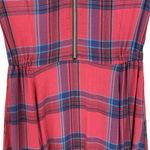 Volcom Red Plaid Short Sleeve Mini Skater Dress Photo 6