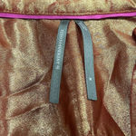 Anthropologie  Gold Copper Metallic Shimmer Foil Blouse V-Neck Size Medium M Photo 8