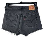 Levi's Levi’s 501 SZ W27 Jean Shorts Button-Fly Mid-Rise Frayed Hems Pockets Black Wash Photo 2