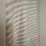 Mesh +Lace cream and tan stripe sleeveless hoodie poncho Size M Photo 3