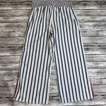 Indigo Rein Women's Wide Leg Crop Beach Pants Stripe White Blue Red M Med Medium Photo 1