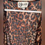 L&B Lucky & Blessed Leopard Print Turquoise Lace Trim Duster Vest XL Western Brown Photo 1