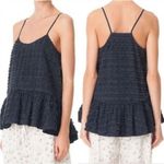 Tibi Fil Coupe Fringe Ruffle Cami Tank Top in Navy Blue Photo 1
