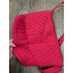 Vera Bradley  Women's Cotton Bucket Crossbody Purse Solid Cardinal Red Photo 2